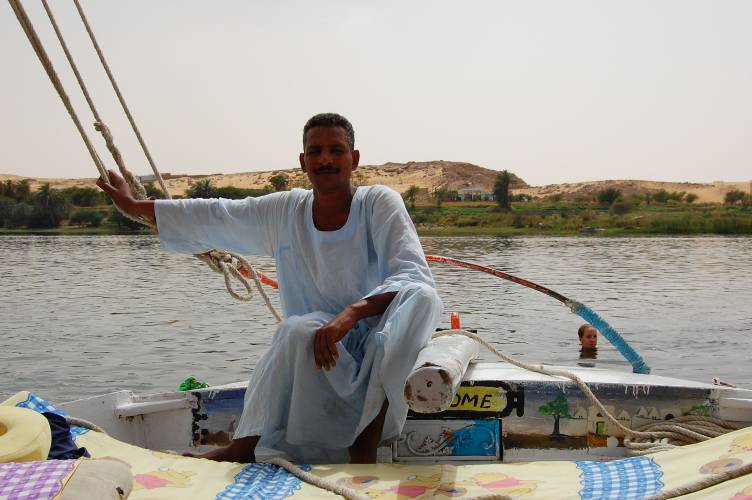 Achmed Fausi, our Captain on the Felucca - Egypt
